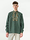 Men's embroidered shirt with pixel ornament of oak leaves Velych