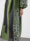 Green dress with black applique and embroidery VILHA