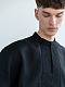 Men's one color black embroidered shirt Apollo Black