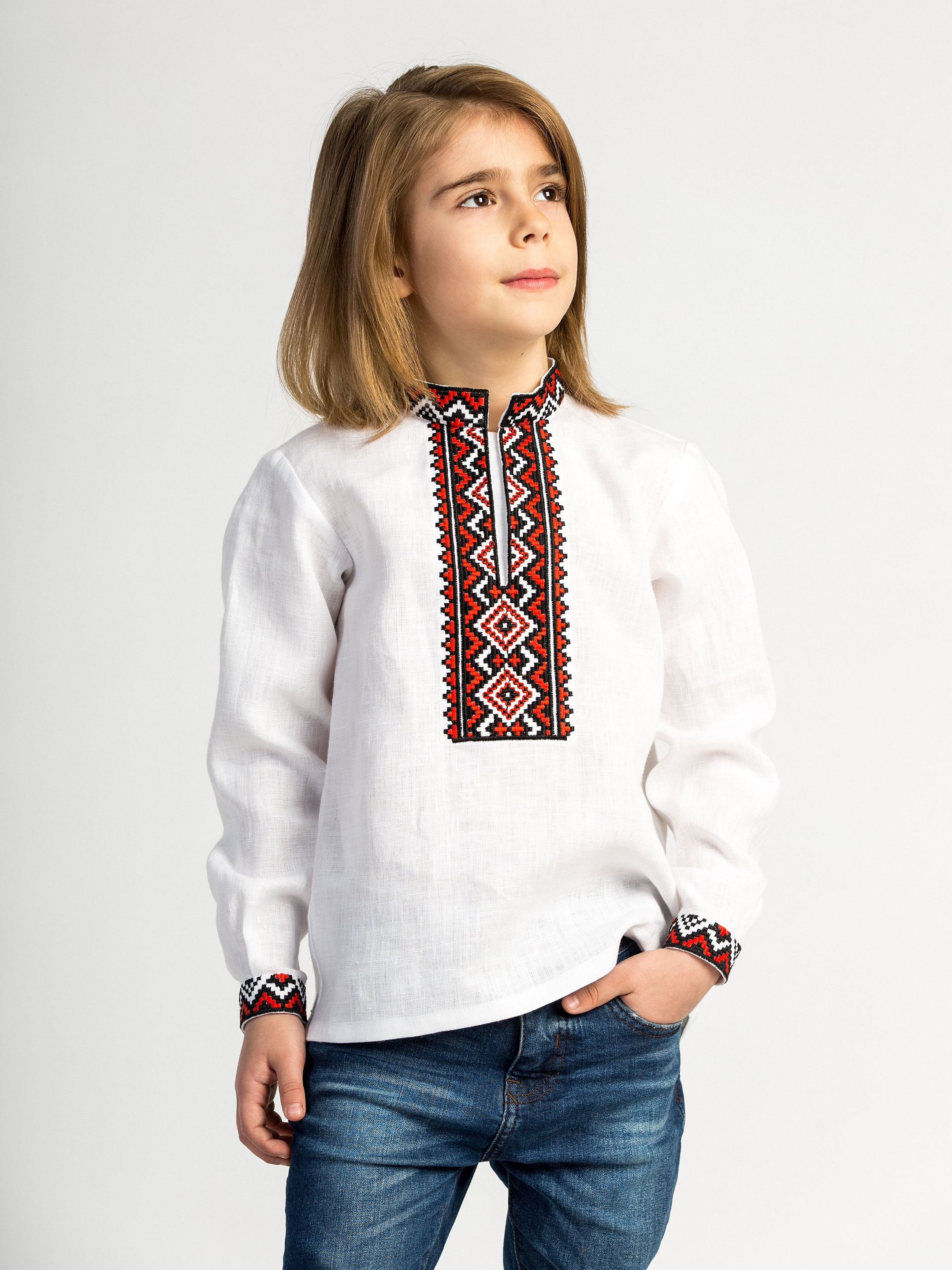 Boy`s embroidered shirt STAR red - photo 1