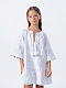 Embroidered linen white color dress Lavyna