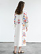 White linen dress with floral embroidery Sobachko
