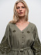 Linen embroidered dress with buttons Smereka