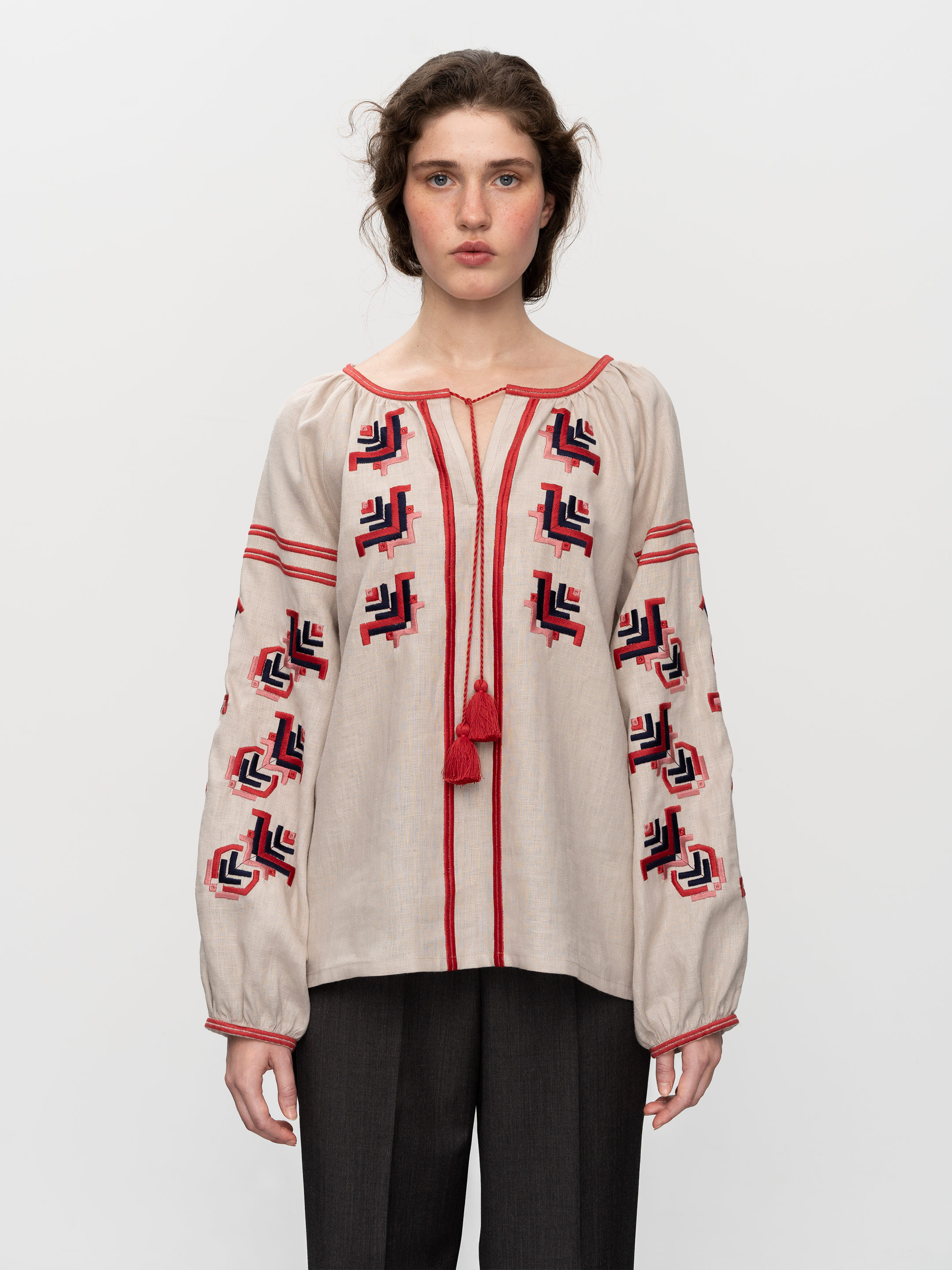 Women's embroidered shirt with floral ornament Maky - photo 1