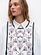 Linen embroidered waistcoat with ties Koza Bila