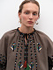 Women's embroidered shirt with geometric embroidery Melanka Temna