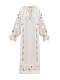 Long linen embroidered dress with floral by the motives of Rozmay