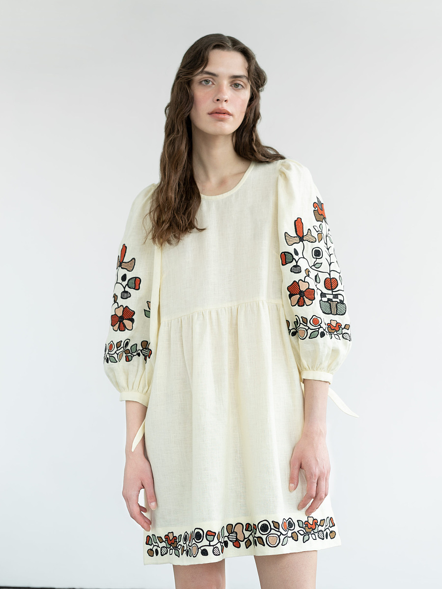 Linen dress with embroidery Zadorozhniy Dress [0]