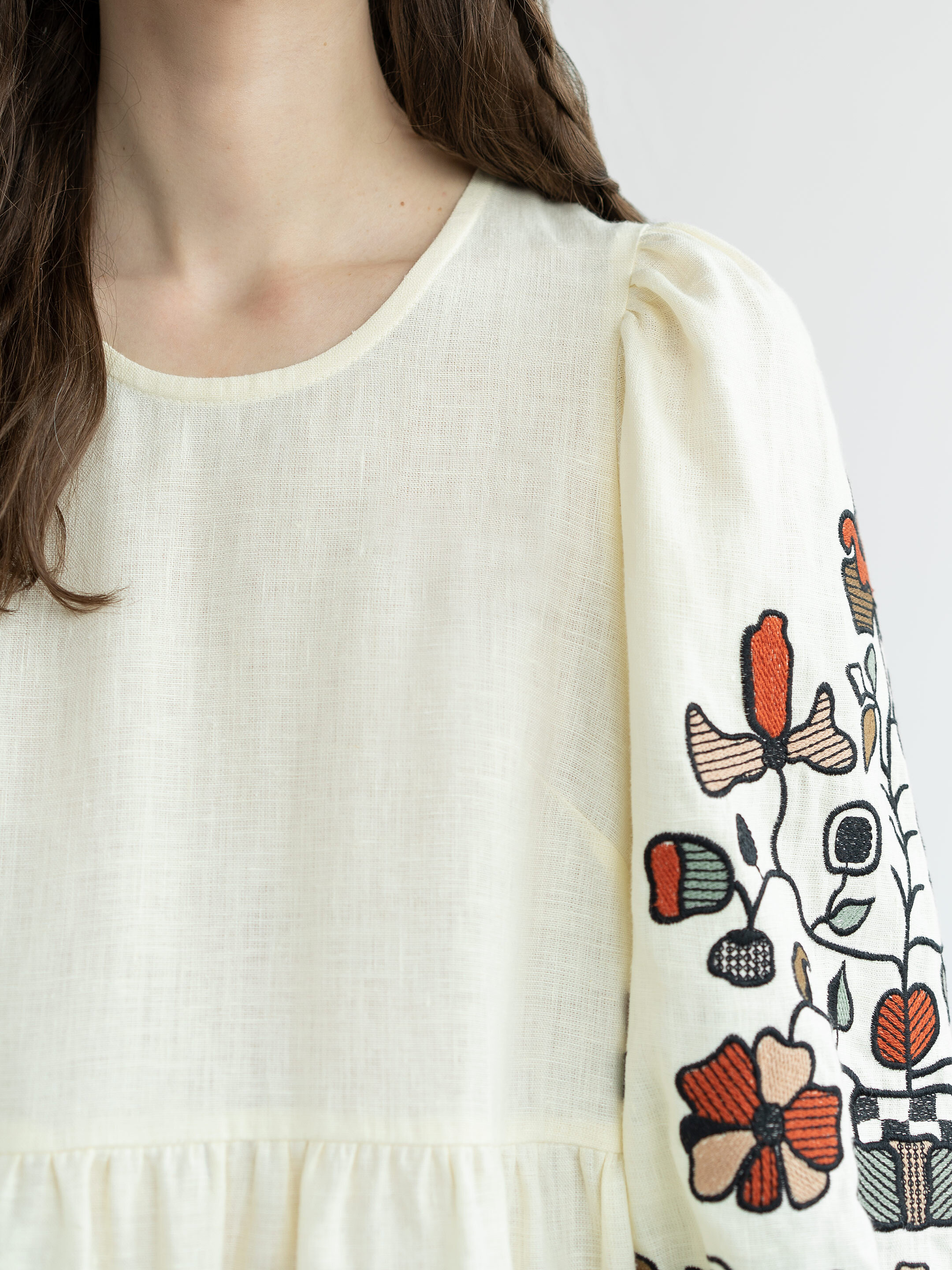 Linen dress with embroidery Zadorozhniy Dress in e-store