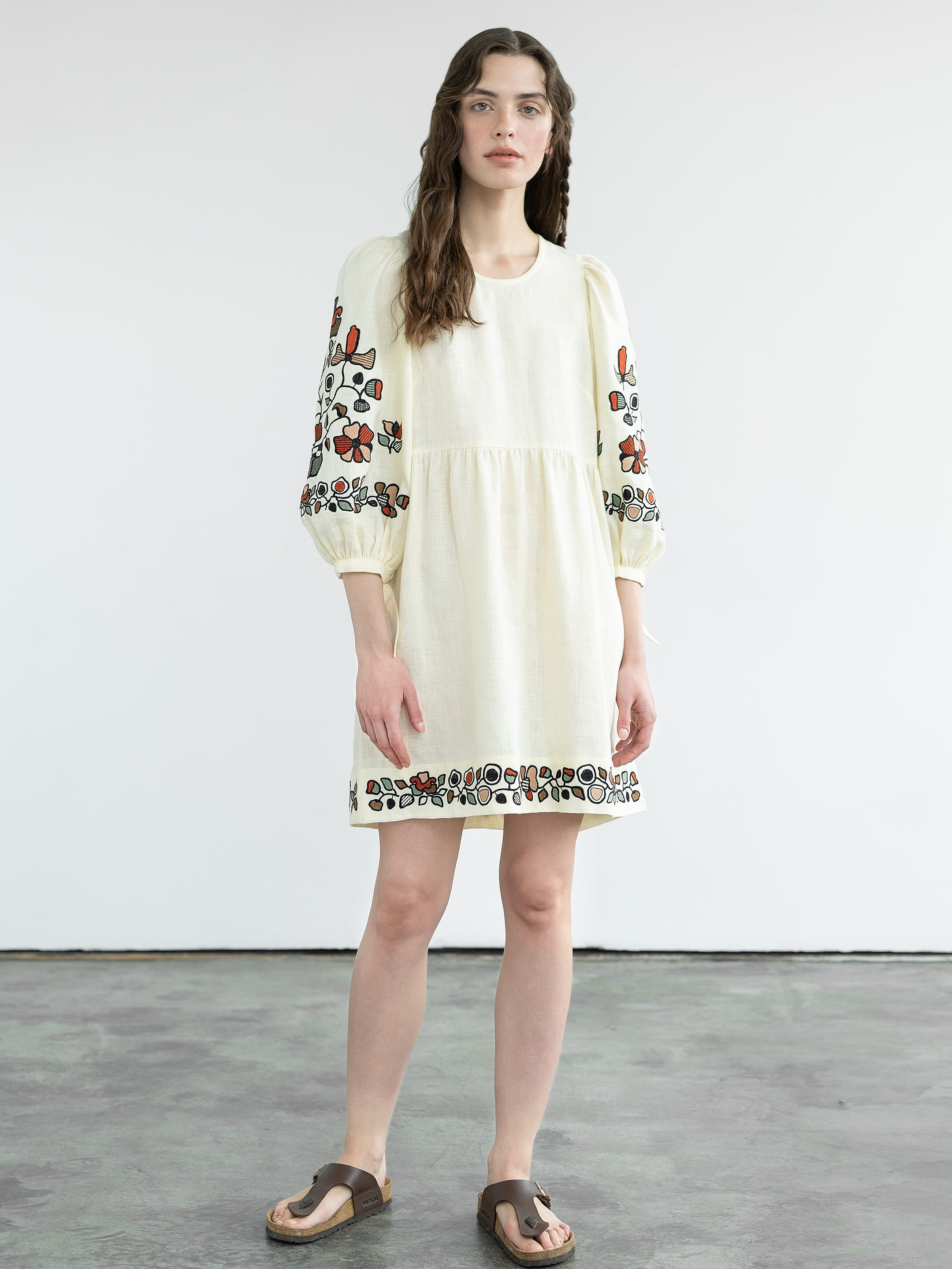 Linen dress with embroidery Zadorozhniy Dress order