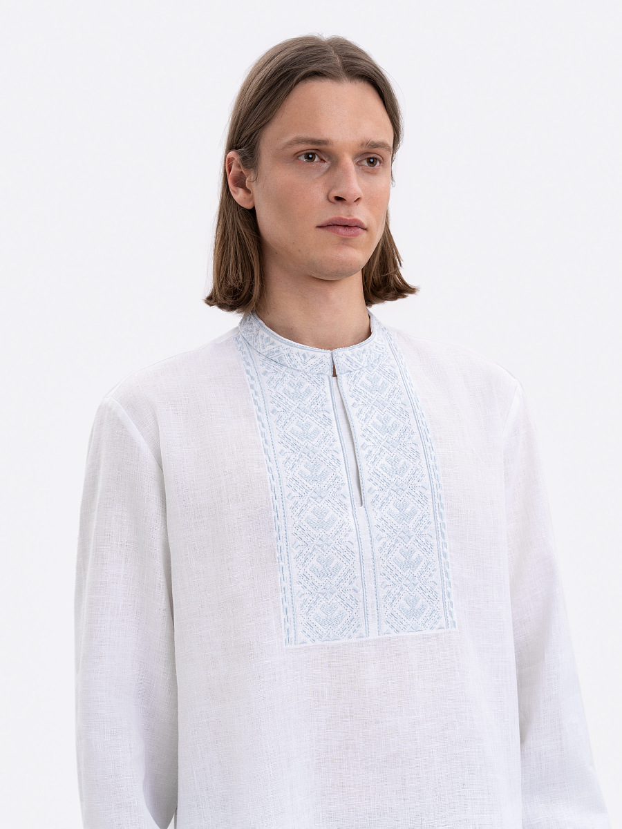 Men's linen shirt with embroidery Sky [0]