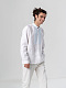 Men's linen shirt with embroidery Sky