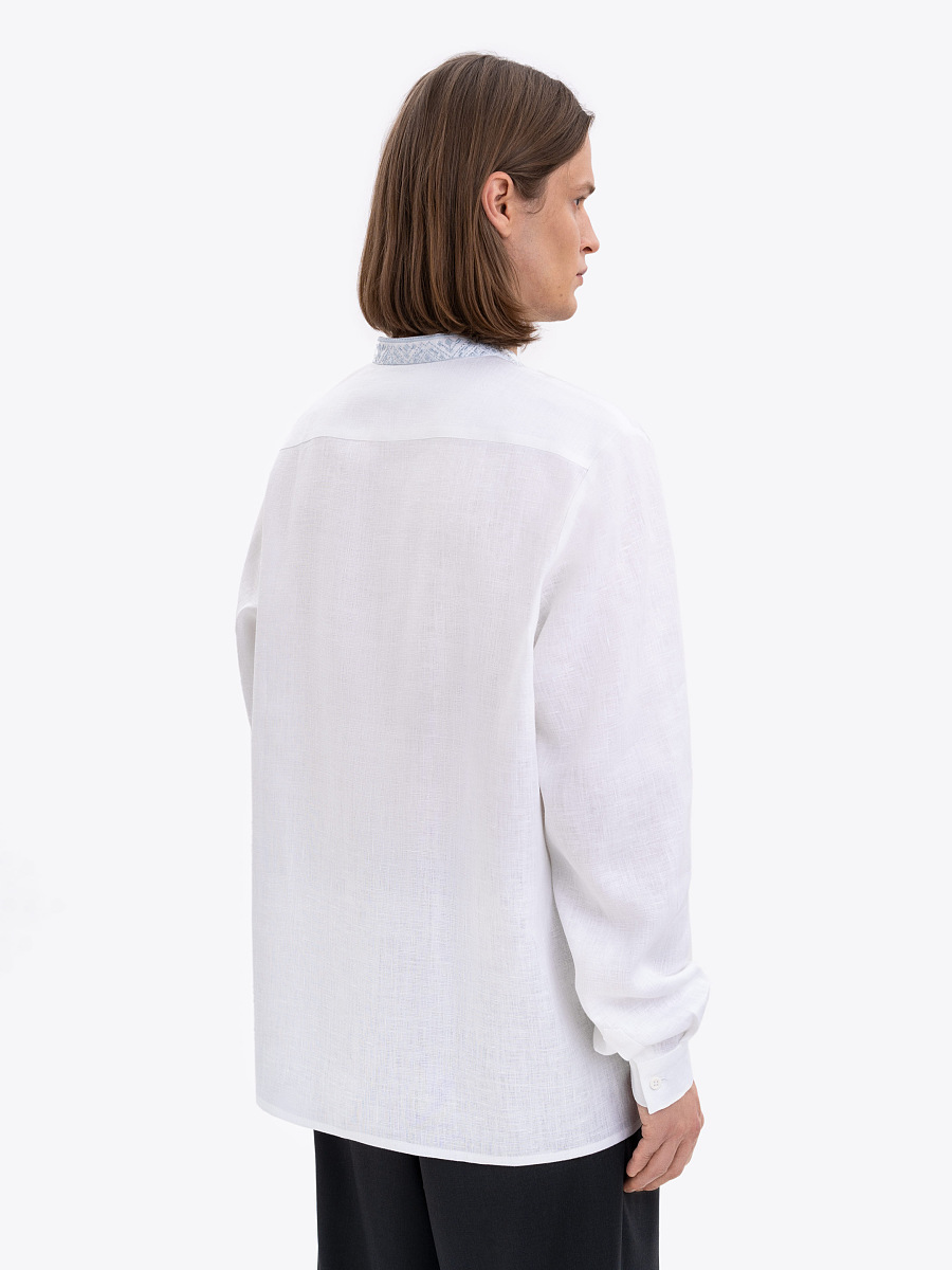 Men's linen shirt with embroidery Sky [0]