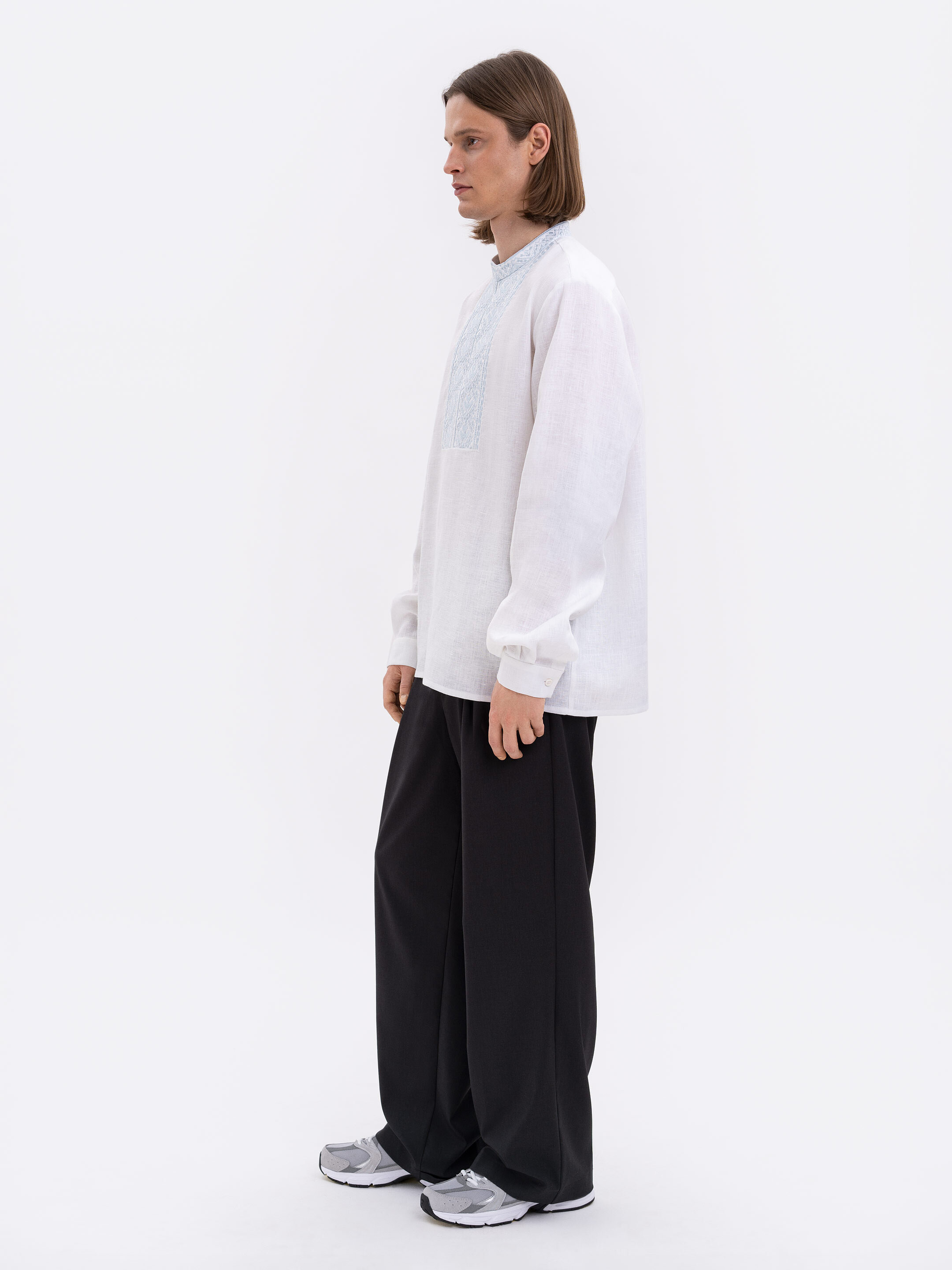 Men's linen shirt with embroidery Sky in Ukraine