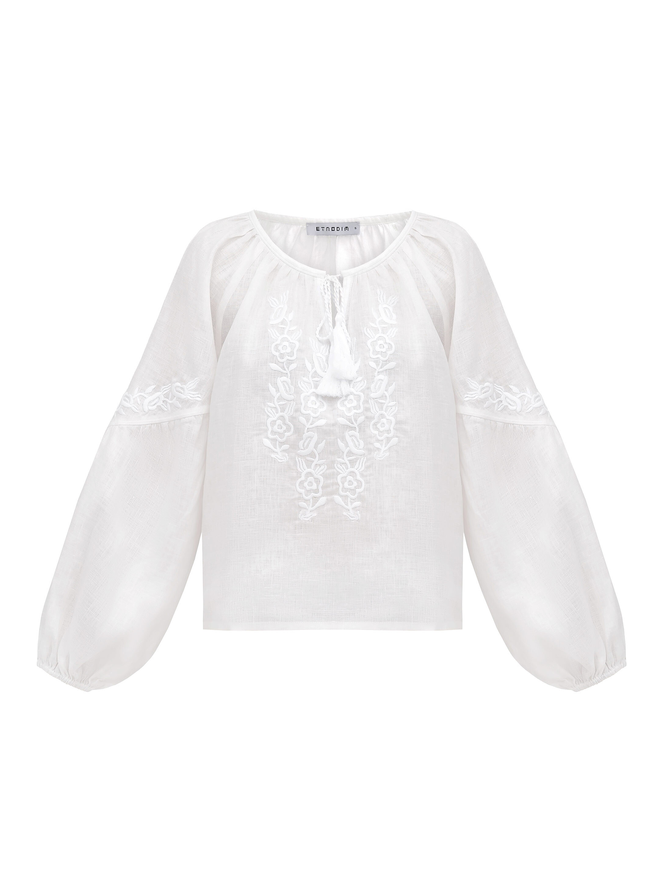 White blouse with white floral embroidery Pure ціна