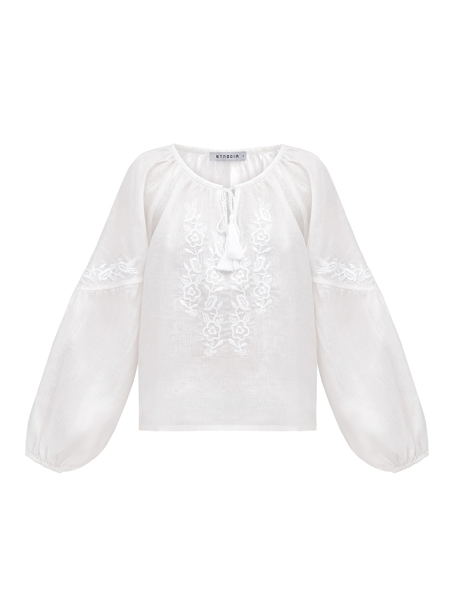 White blouse with white floral embroidery Pure [0]