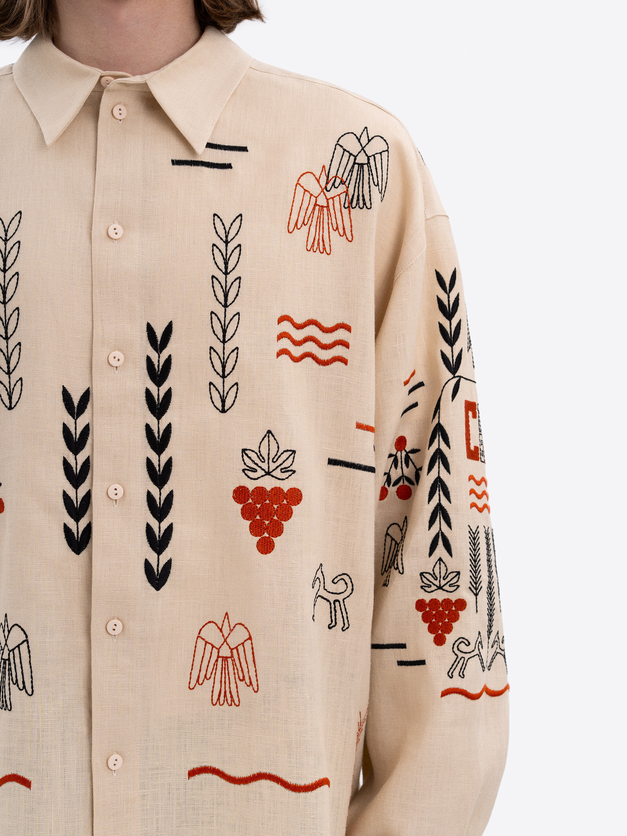Beige linen embroidered shirt  MEN'S SLOVO in Ukraine
