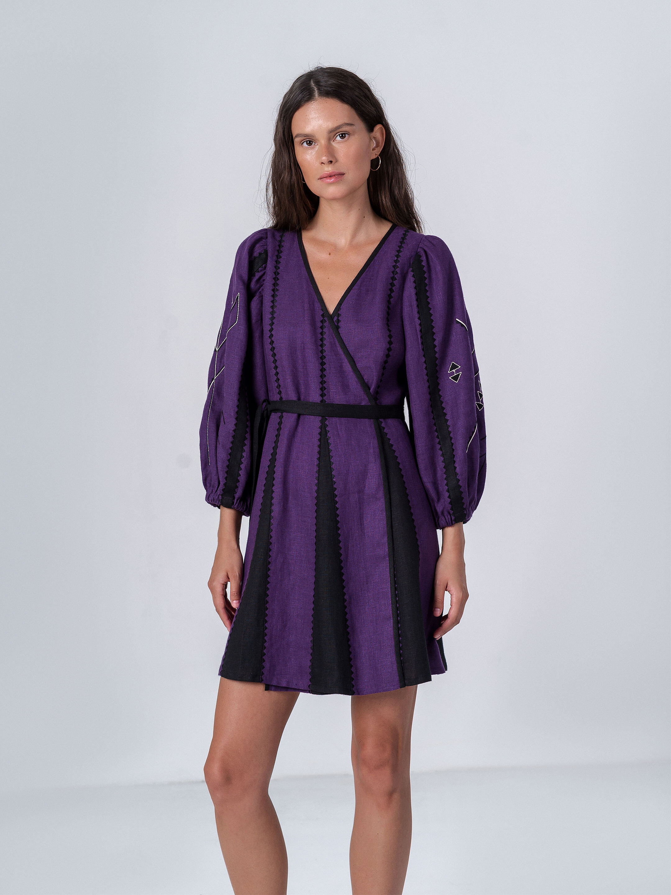Linen Wrap Dress Geometria  choose