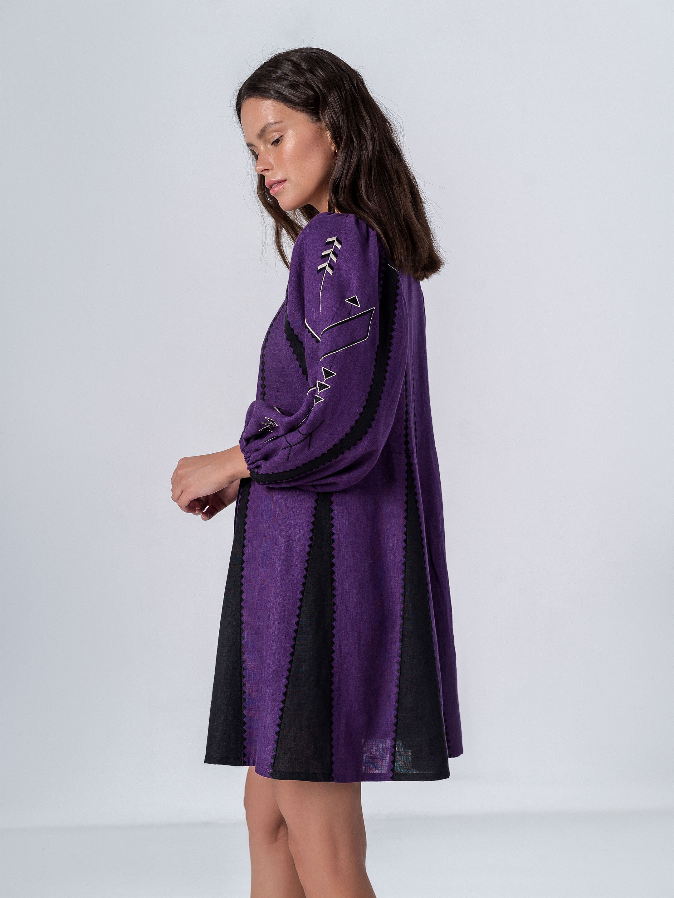 Linen Wrap Dress Geometria  sizes