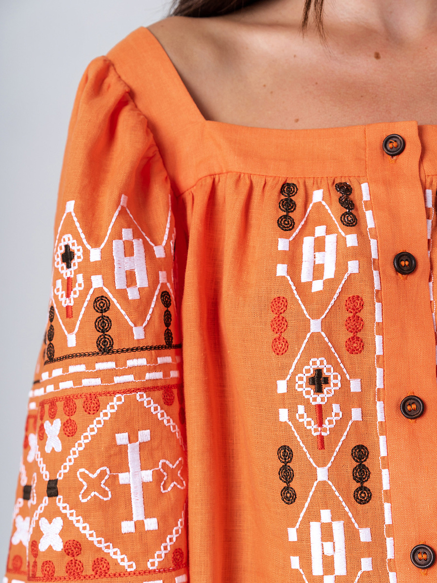 Orange linen blouse Pomaranch [0]