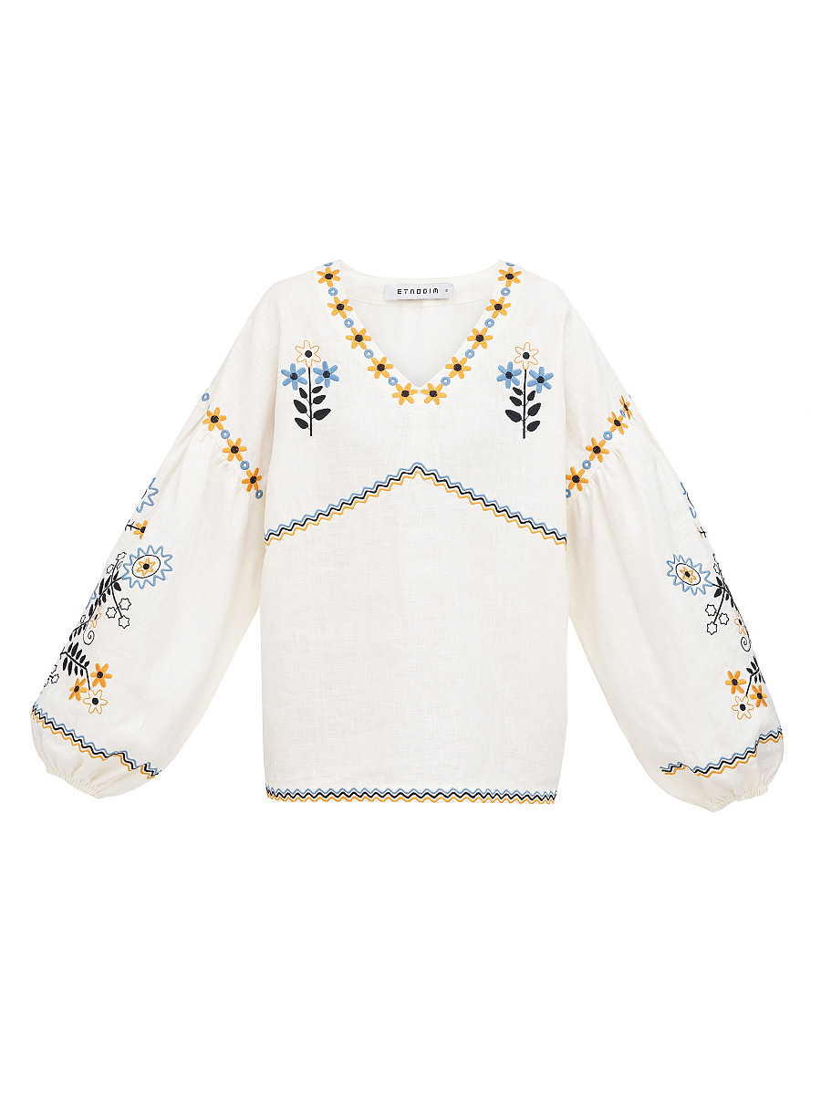 Linen blouse with floral embroidery Obriy [0]