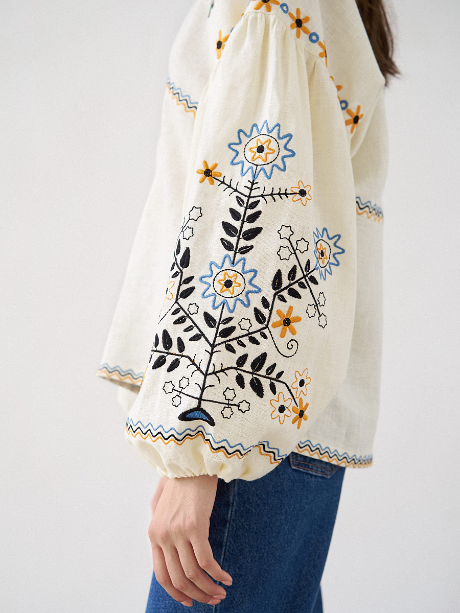 Linen blouse with floral embroidery Obriy [0]