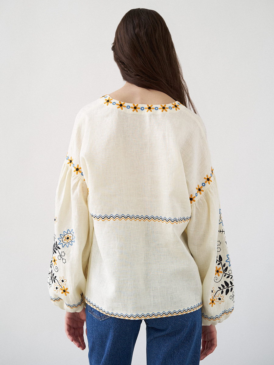 Linen blouse with floral embroidery Obriy [0]