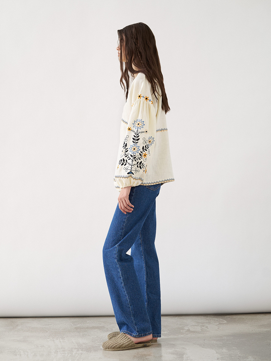 Linen blouse with floral embroidery Obriy [0]