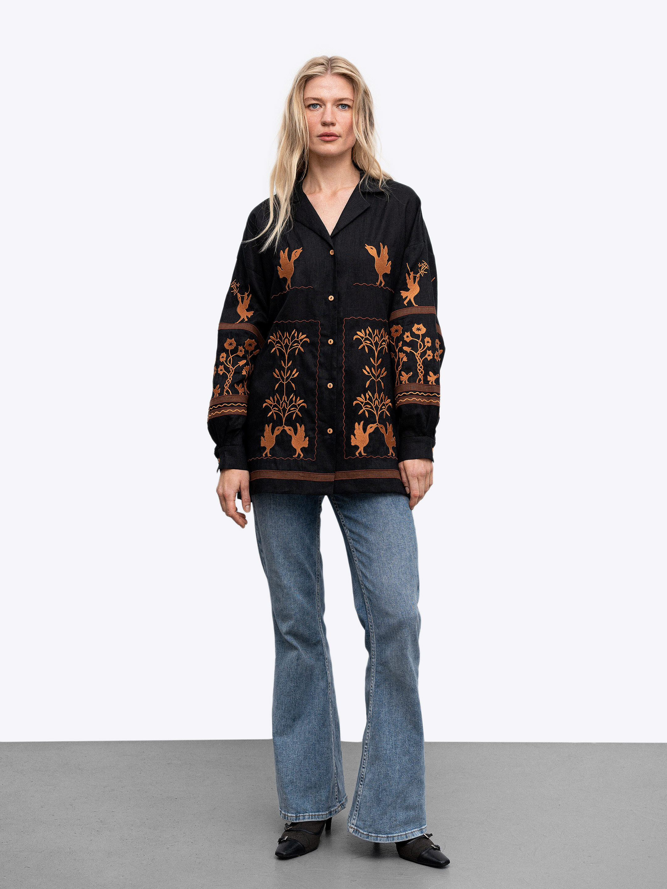 Women's embroidered shirt dedicated to Skovoroda Bayka in Ukraine