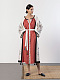 Long linen embroidered dress Cometa Red