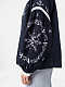 Embroidered shirt in dark blue with ornament Moonlight
