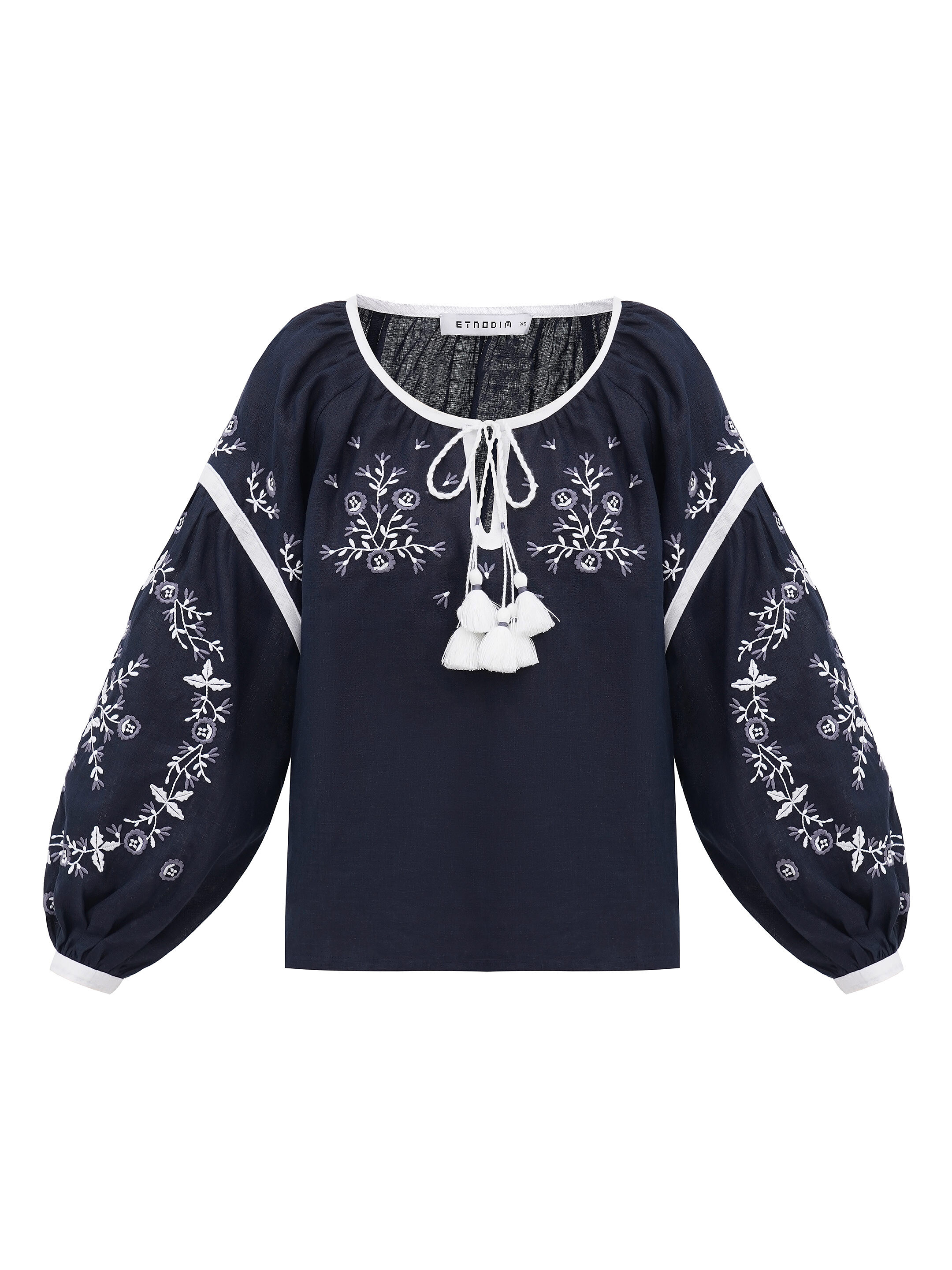 Embroidered shirt in dark blue with ornament Moonlight buy
