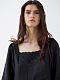 Black linen embroidered dress Nizhnist Black