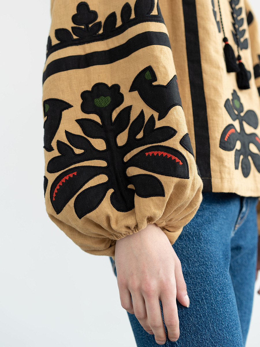 Linen embroidered shirt Korchynskyi Beige [0]