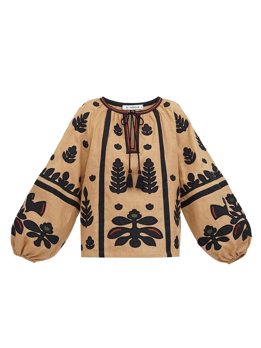 Linen embroidered shirt Korchynskyi Beige [0]