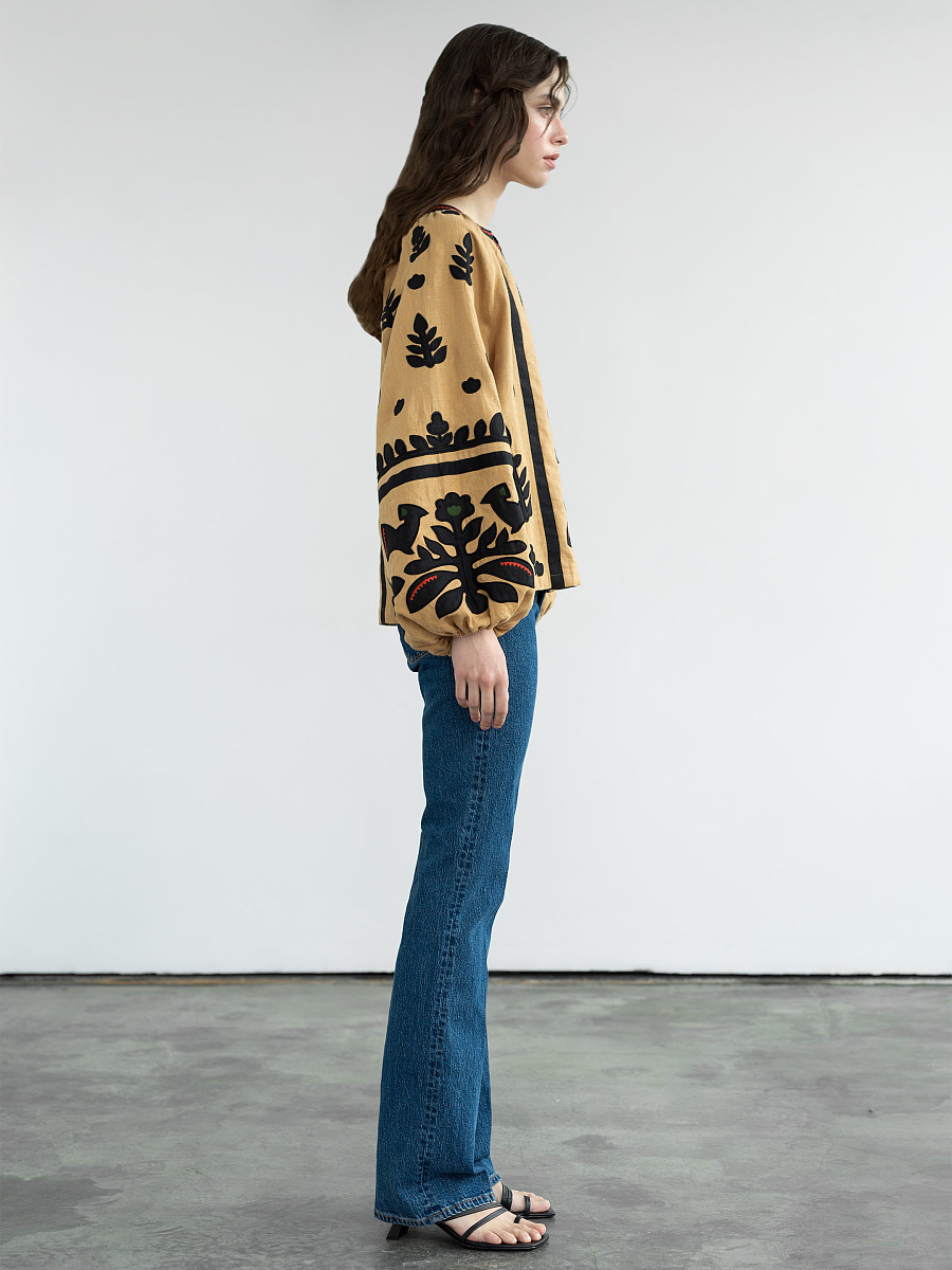 Linen embroidered shirt Korchynskyi Beige [0]