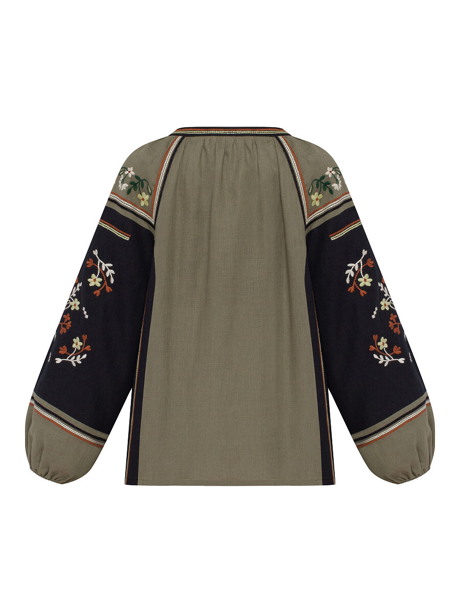 Linen embroidered shirt with floral ornament Vesna [0]