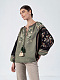 Linen embroidered shirt with floral ornament Vesna