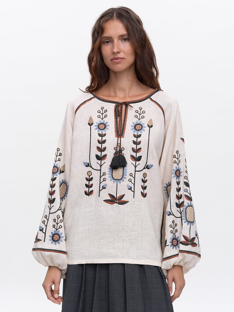 Embroidered shirt with floral ornament Lito [0]
