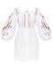 Linen embroidered dress with milk color MOZAIKA