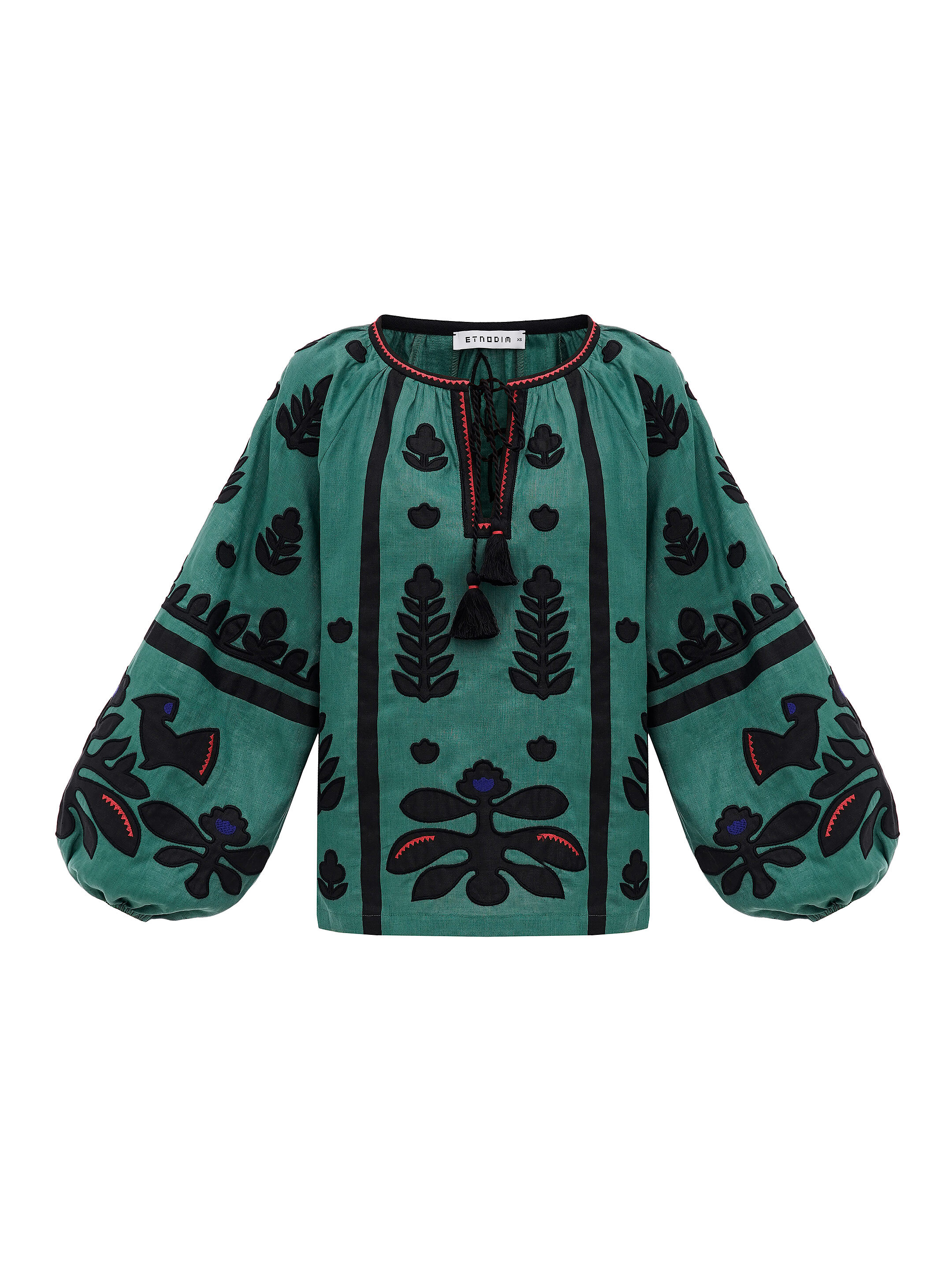 Linen embroidered shirt Korchynskyi Green order