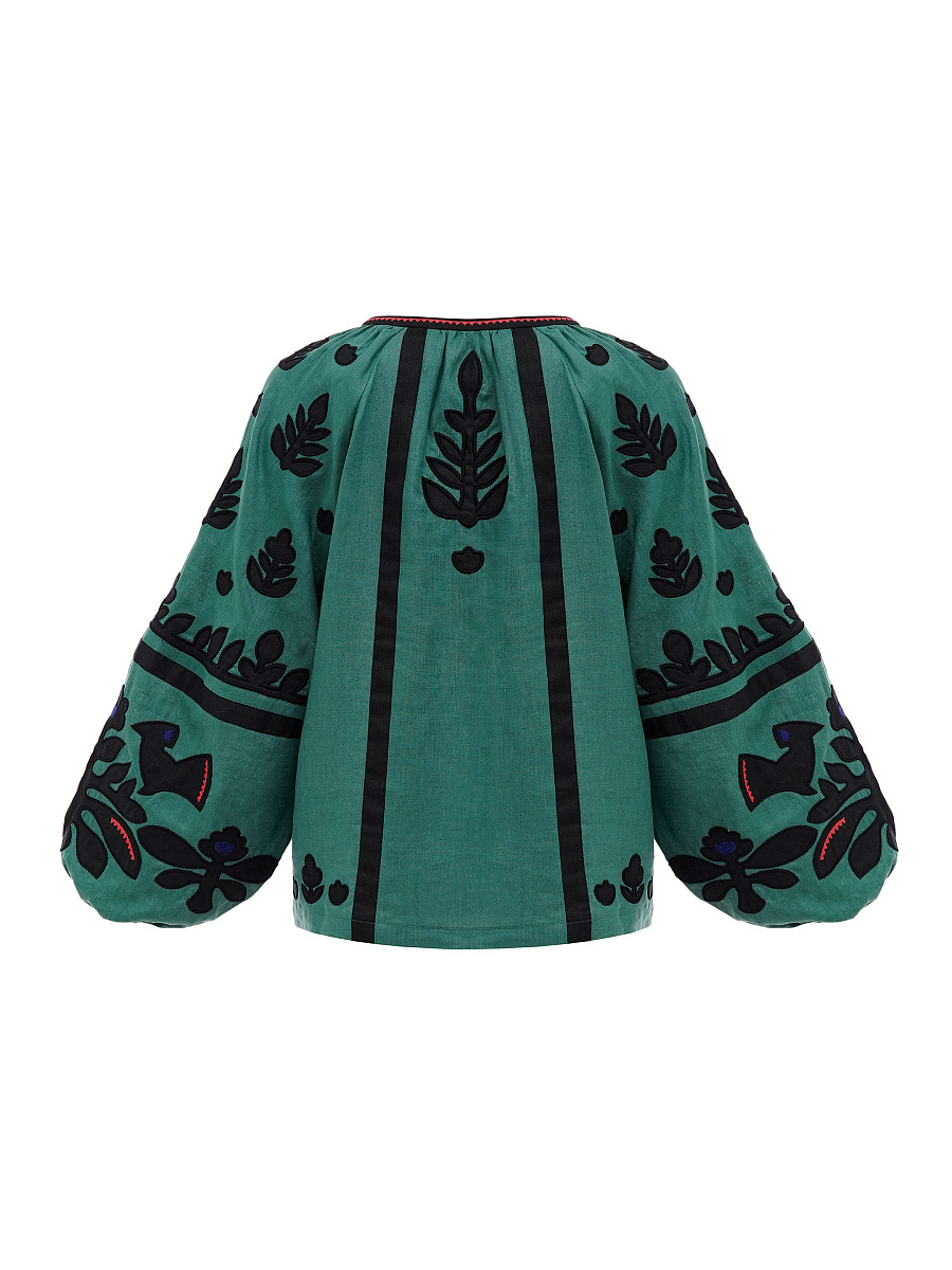 Linen embroidered shirt Korchynskyi Green [0]