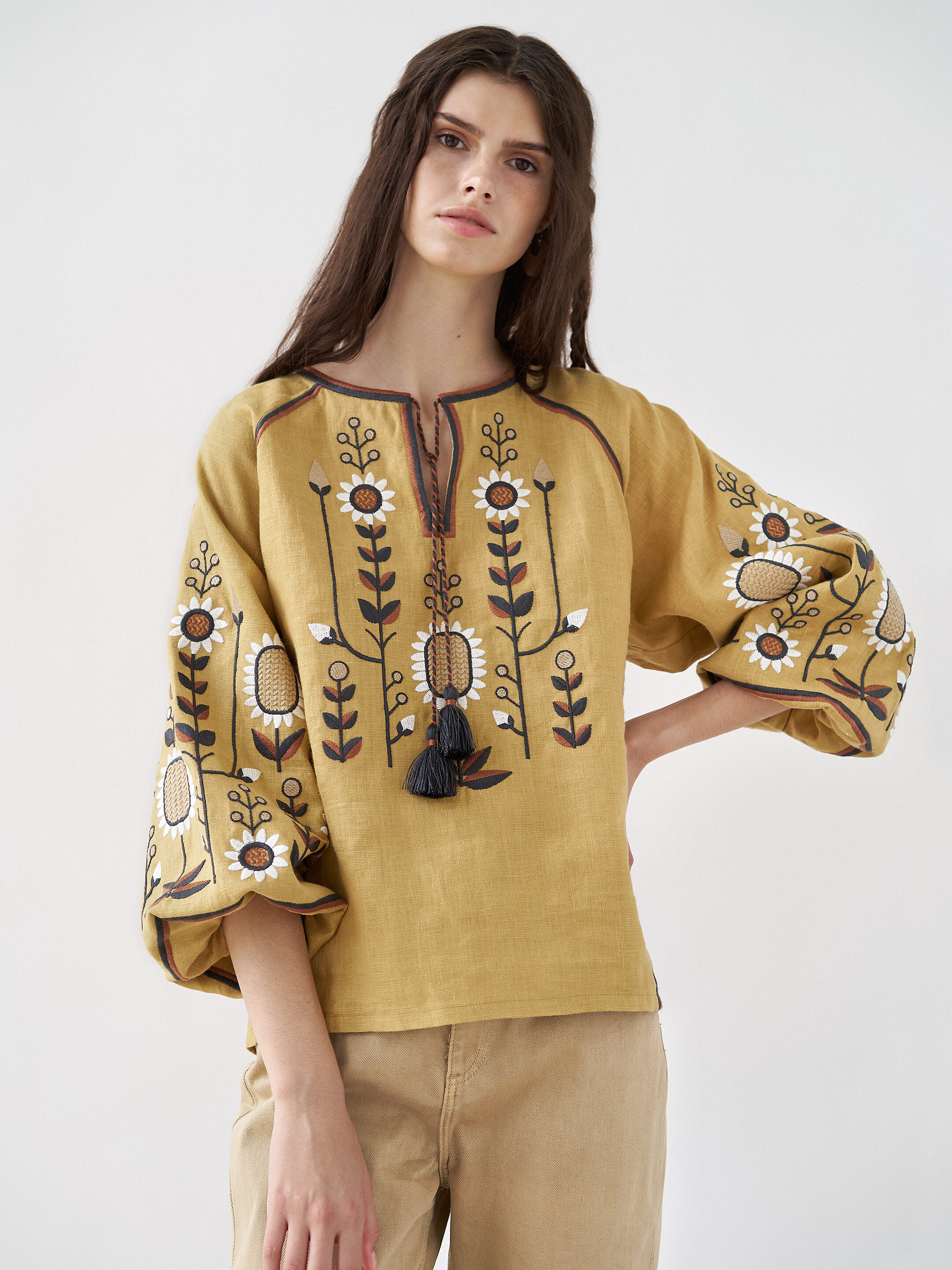 Women's vyshyvanka with floral embroidery Sonyakh Buy