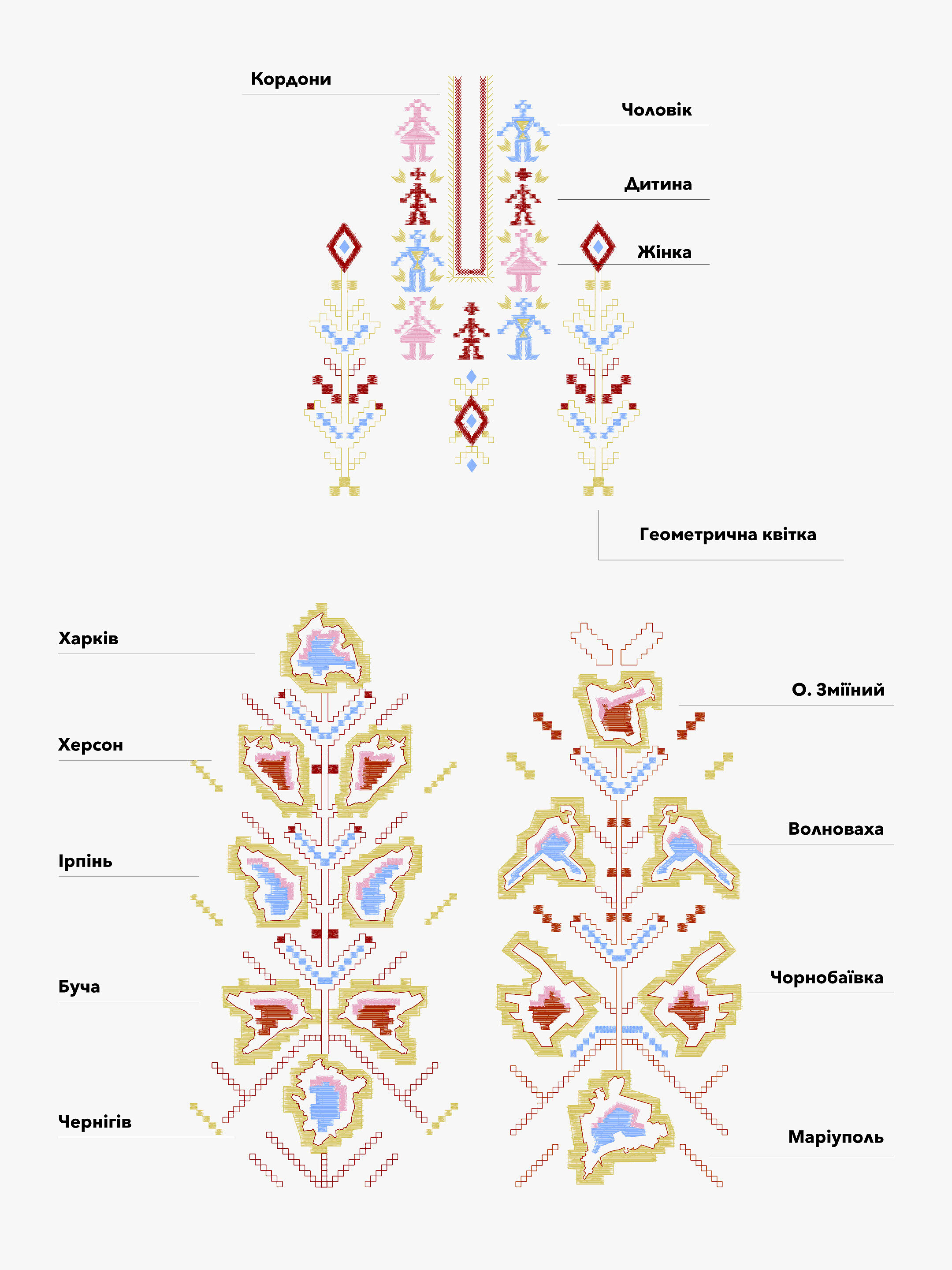 Women's shirt with embroidery of Ukrainian cities-heroes Yednist choose