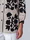 Linen blouse with applique Zagadka Black