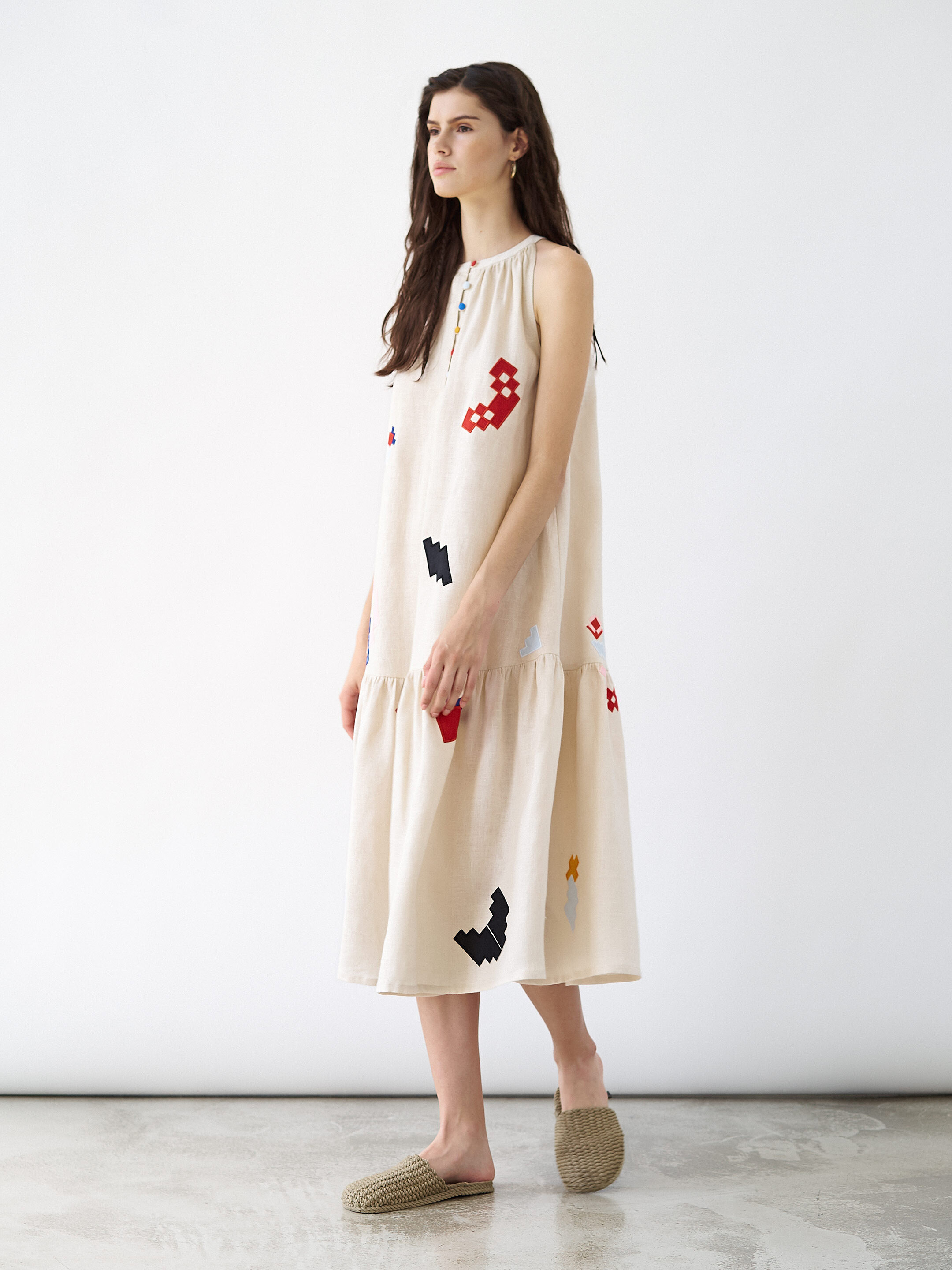 Linen sundress with applique Eva Summer ціна