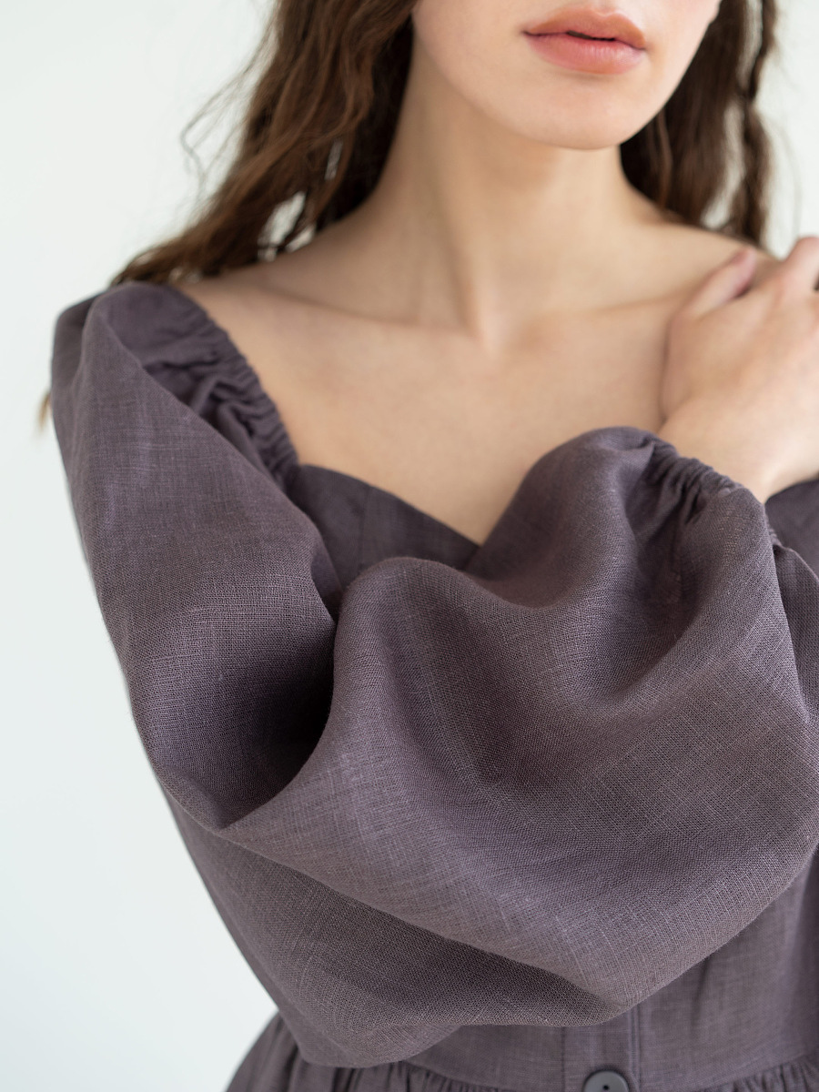 Linen boho dress Hay Gray [0]