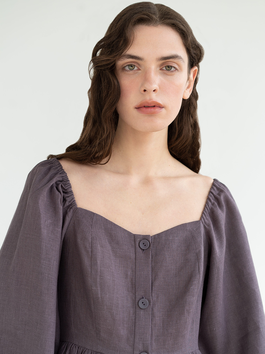 Linen boho dress Hay Gray [0]