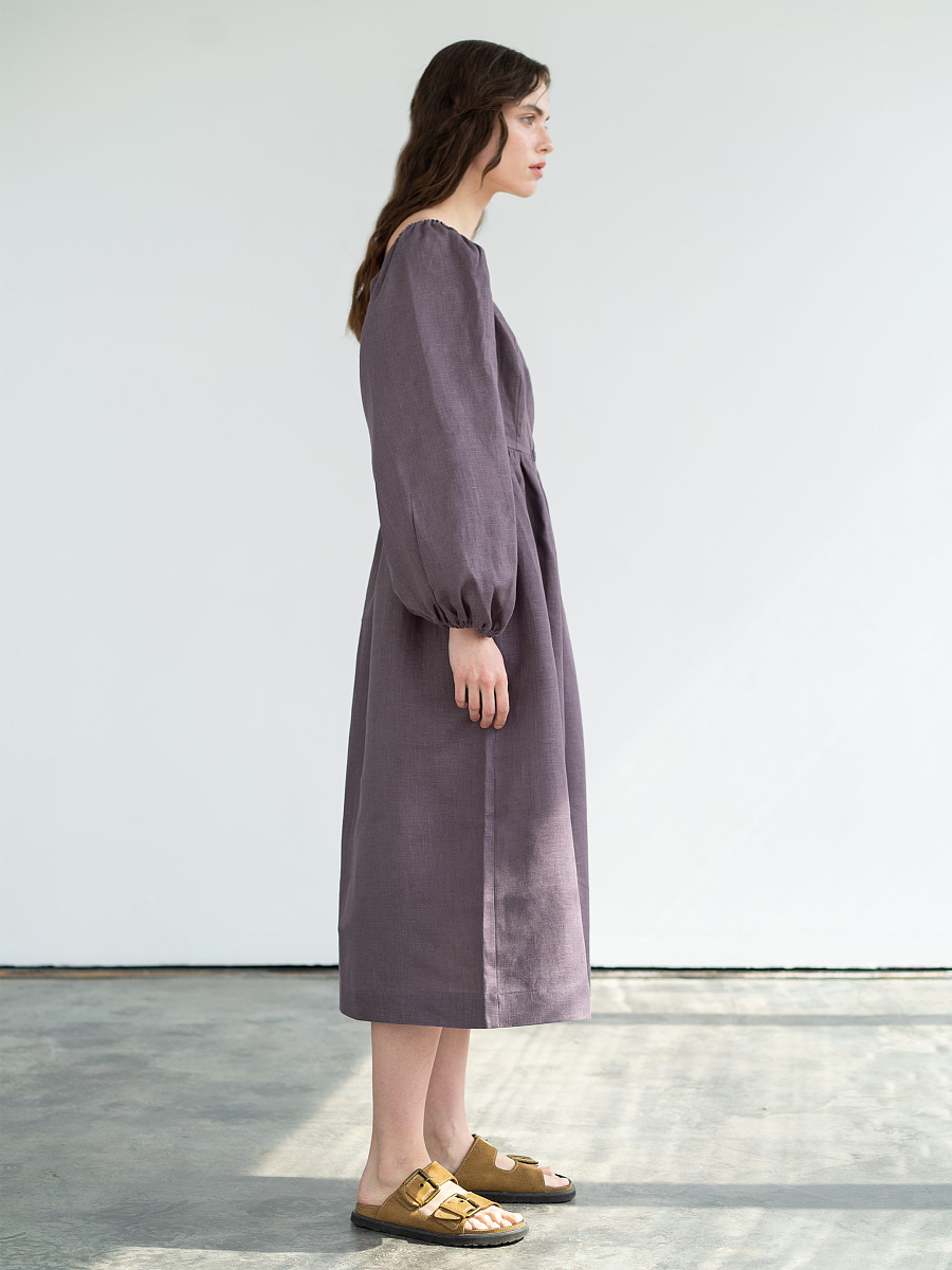 Linen boho dress Hay Gray [0]
