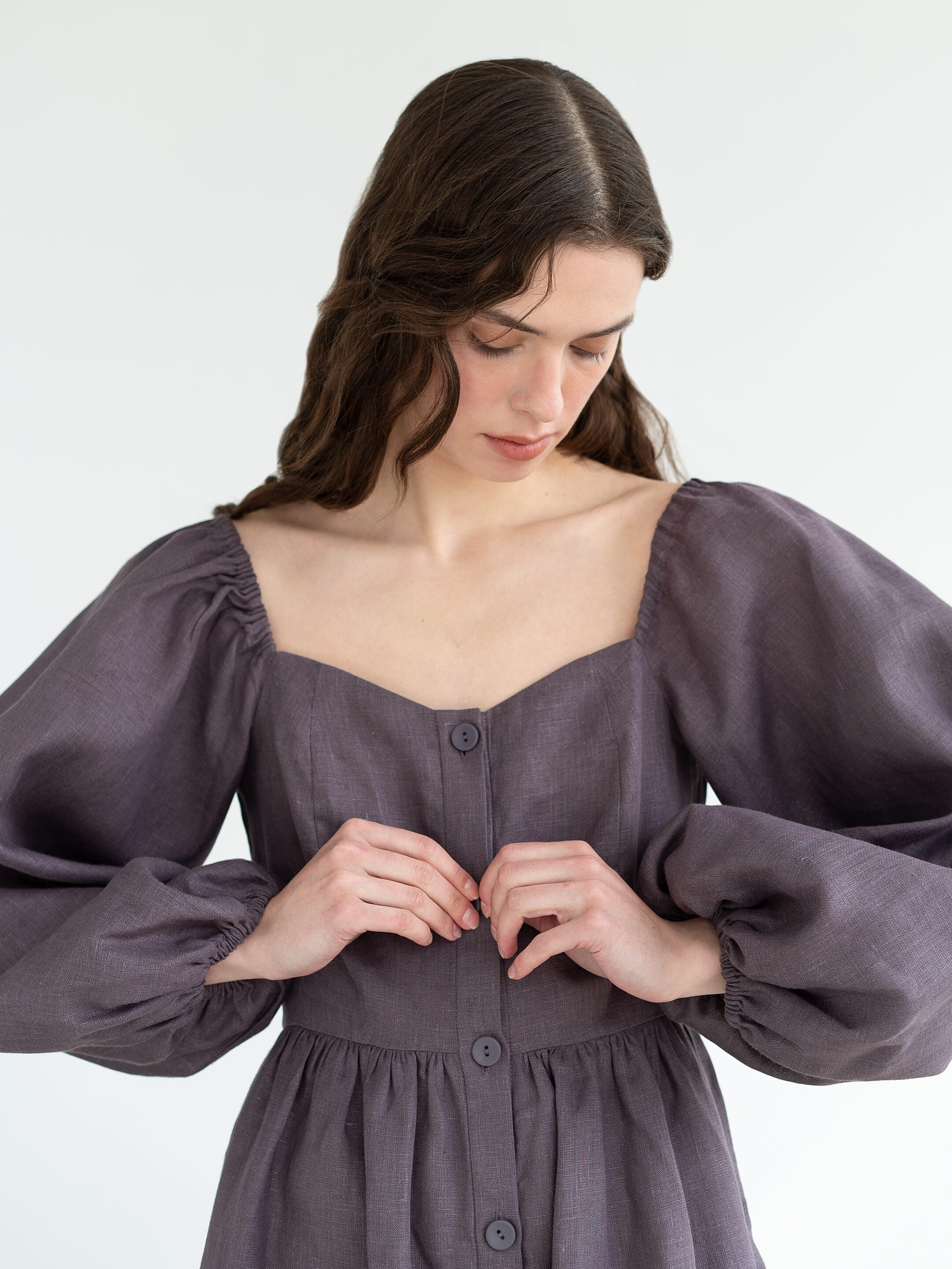 Linen boho dress Hay Gray in Ukraine